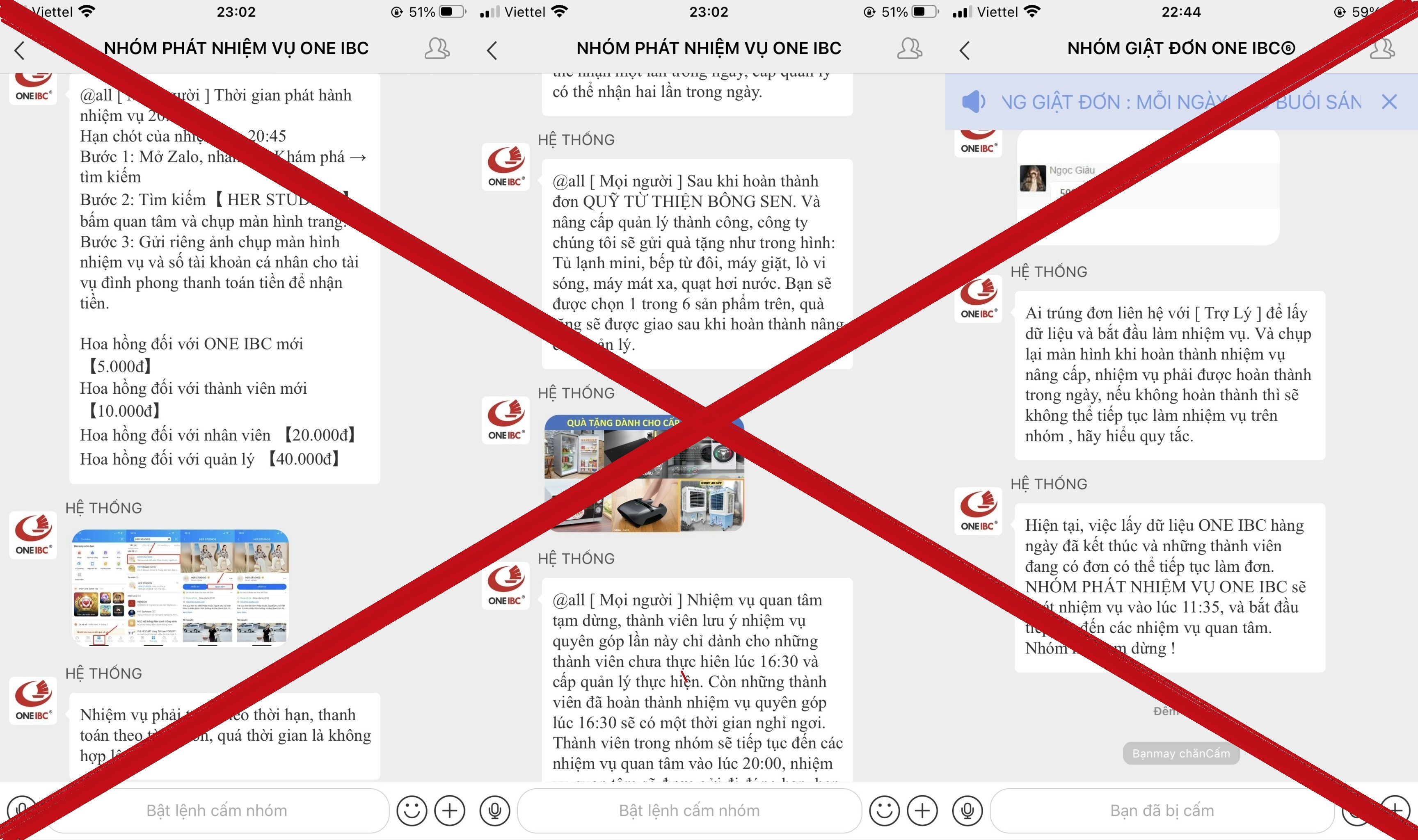 Hình ảnh các nhóm giả mạo Công ty One IBC Việt Nam Hình ảnh các nhóm giả mạo Công ty One IBC Việt Nam