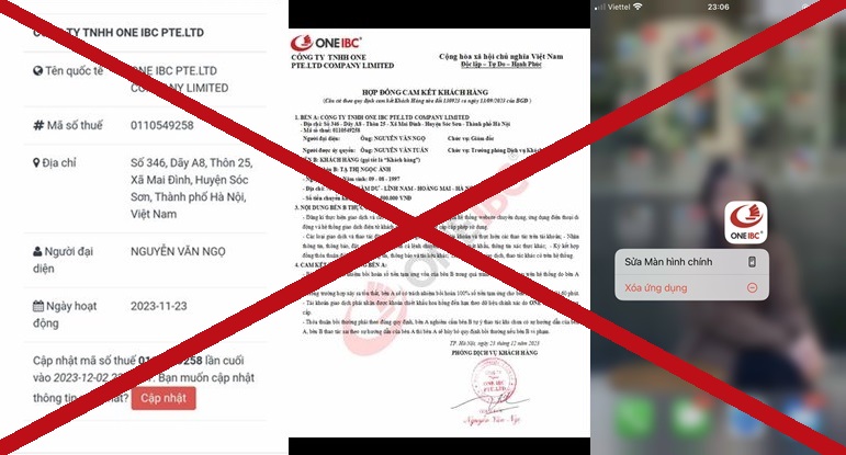 Thông tin Đăng ký Giả Mạo One IBC Việt Nam Thông tin Đăng ký Giả Mạo One IBC Việt Nam